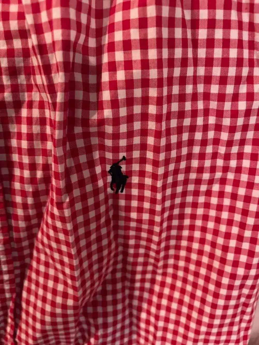 Ralph Lauren Boys Red White Gingham Check Short Sleeve Button Down Shirt XL 18-2